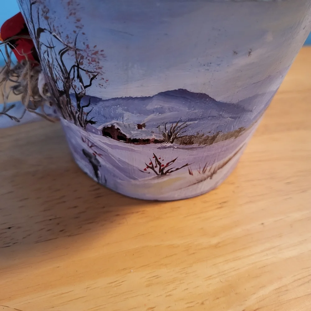 Cardinal painted Bird house decor